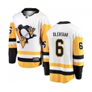Youth Pittsburgh Penguins #6 Jamie Oleksiak Authentic White Away Fanatics Branded Breakaway NHL Jersey