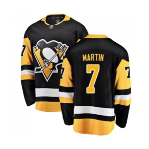 Youth Pittsburgh Penguins #7 Paul Martin Fanatics Branded Black Home Breakaway NHL Jersey
