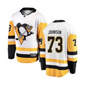 Youth Pittsburgh Penguins #73 Jack Johnson Authentic White Away Fanatics Branded Breakaway NHL Jersey