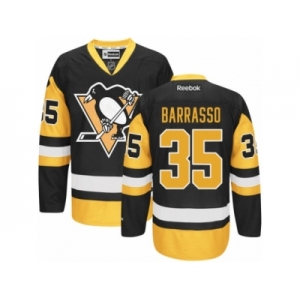 Youth Reebok Pittsburgh Penguins #35 Tom Barrasso Premier Black Gold Third NHL Jersey