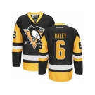 Youth Reebok Pittsburgh Penguins #6 Trevor Daley Premier Black Gold Third NHL Jersey