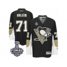Youth Reebok Pittsburgh Penguins #71 Evgeni Malkin Authentic Black Home 2017 Stanley Cup Final NHL Jersey
