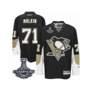 Youth Reebok Pittsburgh Penguins #71 Evgeni Malkin Premier Black Home 2017 Stanley Cup Champions NHL Jersey