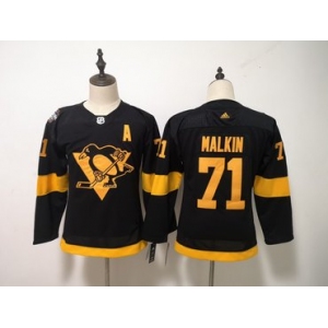 Penguins #71 Evgeni Malkin Black Women 2019 NHL Stadium Series Adidas Jersey
