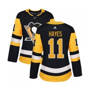 Women Adidas Pittsburgh Penguins #11 Jimmy Hayes Authentic Black Home NHL Jersey