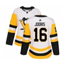 Women Adidas Pittsburgh Penguins #16 Josh Jooris Authentic White Away NHL Jersey