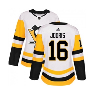 Women Adidas Pittsburgh Penguins #16 Josh Jooris Authentic White Away NHL Jersey