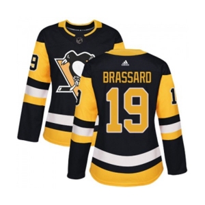 Women Adidas Pittsburgh Penguins #19 Derick Brassard Authentic Black Home NHL Jersey