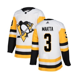 Women Adidas Pittsburgh Penguins #3 Olli Maatta Authentic White Away NHL Jersey