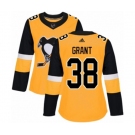 Women Adidas Pittsburgh Penguins #38 Derek Grant Authentic Gold Alternate NHL Jersey