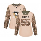 Women Adidas Pittsburgh Penguins #55 Larry Murphy Authentic Camo Veterans Day Practice NHL Jersey