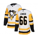Women Adidas Pittsburgh Penguins #66 Mario Lemieux Authentic White Away NHL Jersey