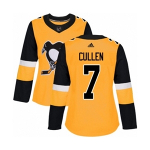 Women Adidas Pittsburgh Penguins #7 Matt Cullen Authentic Gold Alternate NHL Jersey