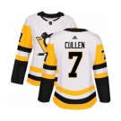 Women Adidas Pittsburgh Penguins #7 Matt Cullen Authentic White Away NHL Jersey
