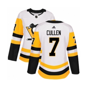 Women Adidas Pittsburgh Penguins #7 Matt Cullen Authentic White Away NHL Jersey
