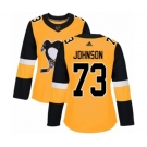 Women Adidas Pittsburgh Penguins #73 Jack Johnson Authentic Gold Alternate NHL Jersey