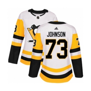Women Adidas Pittsburgh Penguins #73 Jack Johnson Authentic White Away NHL Jersey