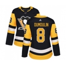 Women Adidas Pittsburgh Penguins #8 Brian Dumoulin Authentic Black Home NHL Jersey