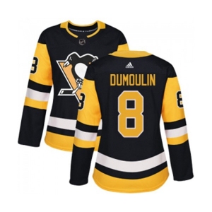 Women Adidas Pittsburgh Penguins #8 Brian Dumoulin Authentic Black Home NHL Jersey