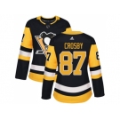 Women Adidas Pittsburgh Penguins #87 Sidney Crosby Black Home Authentic Stitched NHL Jersey