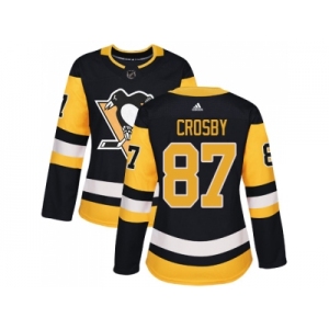 Women Adidas Pittsburgh Penguins #87 Sidney Crosby Black Home Authentic Stitched NHL Jersey
