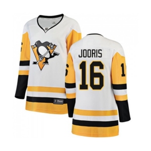 Women Pittsburgh Penguins #16 Josh Jooris Authentic White Away Fanatics Branded Breakaway NHL Jersey