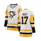 Women Pittsburgh Penguins #17 Bryan Rust Authentic White Away Fanatics Branded Breakaway NHL Jersey