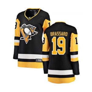 Women Pittsburgh Penguins #19 Derick Brassard Authentic Black Home Fanatics Branded Breakaway NHL Jersey