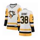 Women Pittsburgh Penguins #38 Derek Grant Authentic White Away Fanatics Branded Breakaway NHL Jersey
