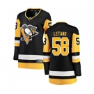 Women Pittsburgh Penguins #58 Kris Letang Fanatics Branded Black Home Breakaway NHL Jersey