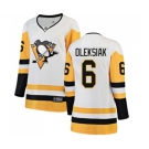 Women Pittsburgh Penguins #6 Jamie Oleksiak Authentic White Away Fanatics Branded Breakaway NHL Jersey