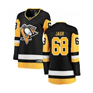 Women Pittsburgh Penguins #68 Jaromir Jagr Fanatics Branded Black Home Breakaway NHL Jersey
