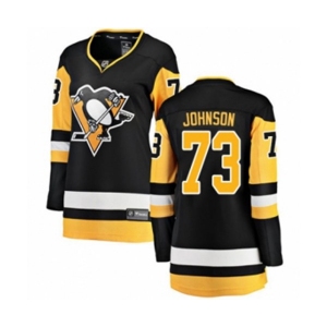 Women Pittsburgh Penguins #73 Jack Johnson Authentic Black Home Fanatics Branded Breakaway NHL Jersey