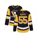 Women's Adidas Pittsburgh Penguins #55 Larry Murphy Premier Black Home NHL Jersey