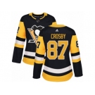 Women's Adidas Pittsburgh Penguins #87 Sidney Crosby Authentic Black Home NHL Jersey