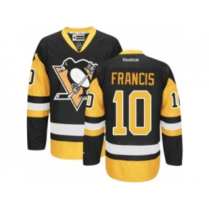 Women's Reebok Pittsburgh Penguins #10 Ron Francis Premier Black Gold Third NHL Jersey