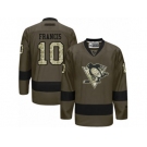 Women's Reebok Pittsburgh Penguins #10 Ron Francis Premier Green Salute to Service NHL Jersey