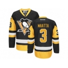 Women's Reebok Pittsburgh Penguins #3 Olli Maatta Premier Black Gold Third NHL Jersey