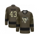 Women's Reebok Pittsburgh Penguins #43 Conor Sheary Premier Green Salute to Service NHL Jersey