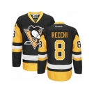 Women's Reebok Pittsburgh Penguins #8 Mark Recchi Premier Black Gold Third NHL Jersey