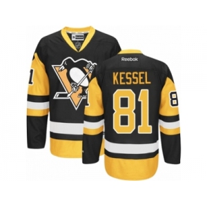 Women's Reebok Pittsburgh Penguins #81 Phil Kessel Premier Black Gold Third NHL Jersey
