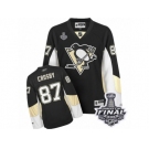 Women's Reebok Pittsburgh Penguins #87 Sidney Crosby Authentic Black Home 2017 Stanley Cup Final NHL Jersey