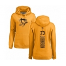 NHL Women Adidas Pittsburgh Penguins #73 Jack Johnson Gold One Color Backer Pullover Hoodie