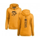 NHL Women Adidas Pittsburgh Penguins #81 Phil Kessel Gold One Color Backer Pullover Hoodie