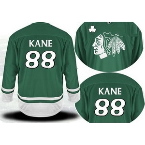 2011 st pattys day chicago blackhawks #88 patrick kane green
