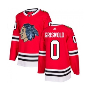 Adidas Chicago Blackhawks #0 Clark Griswold Authentic Red Home NHL Jersey