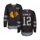 Adidas Chicago Blackhawks #12 Alex DeBrincat Authentic Black 1917-2017 100th Anniversary NHL Jersey
