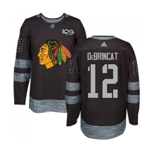Adidas Chicago Blackhawks #12 Alex DeBrincat Authentic Black 1917-2017 100th Anniversary NHL Jersey