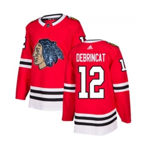 Adidas Chicago Blackhawks #12 Alex DeBrincat Authentic Red Fashion Gold NHL Jersey