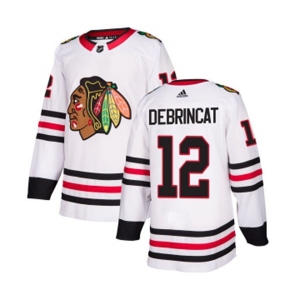 Adidas Chicago Blackhawks #12 Alex DeBrincat Authentic White Away NHL Jersey